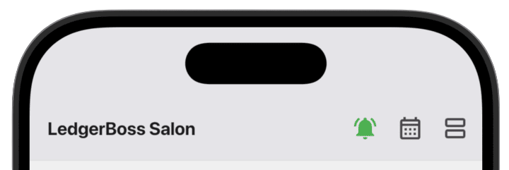 Screenshot: Switch to the service list or monthly view (**Monthly view**) using these buttons.