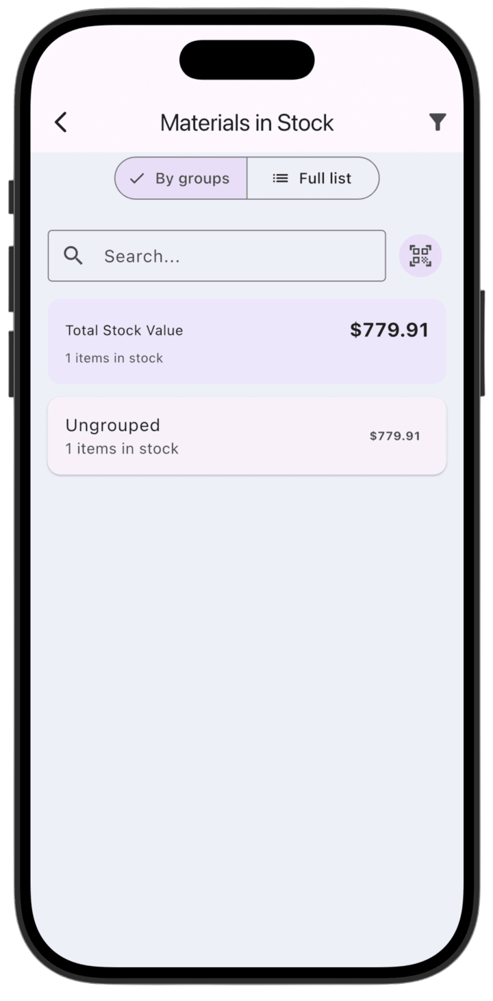 Screenshot: Report list in the Business menu