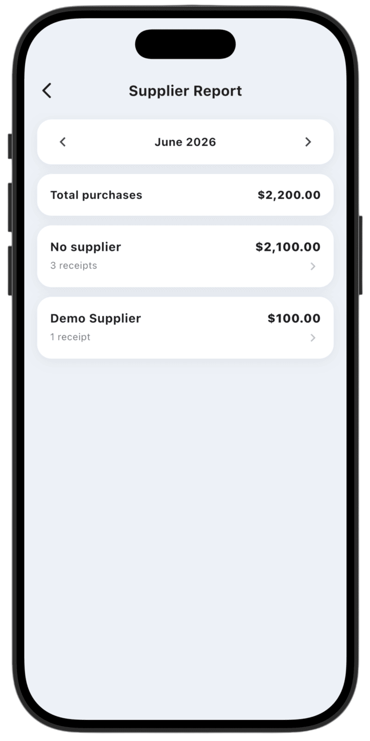 Screenshot: Suppliers report (1)